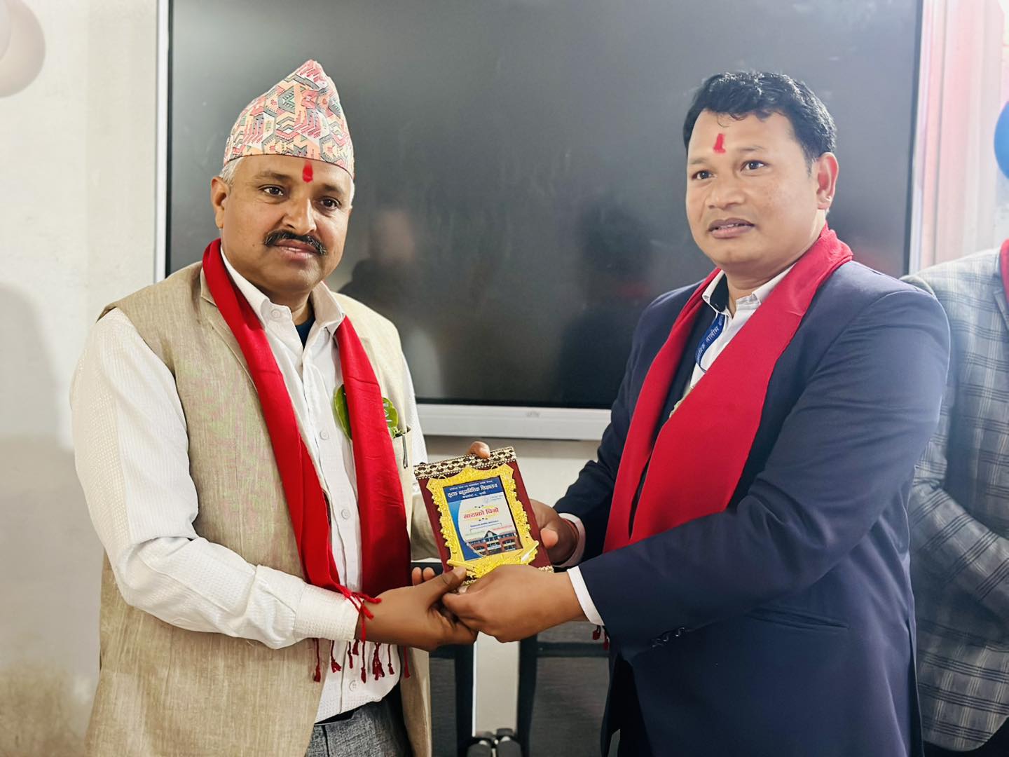 Welcoming principal at school